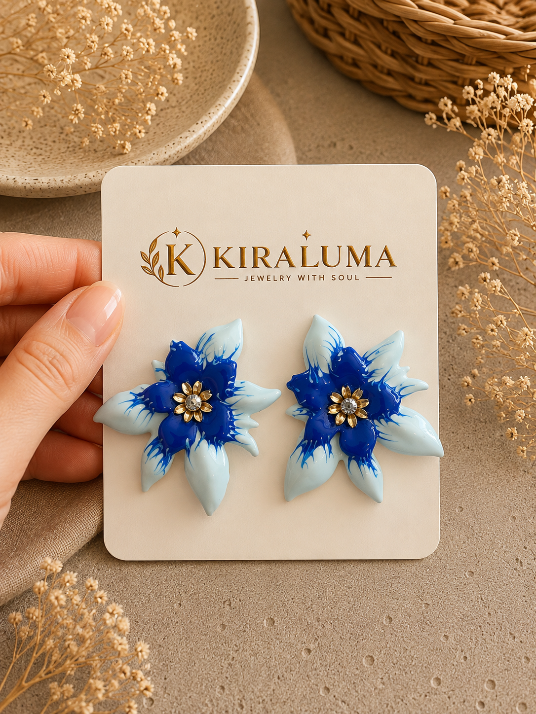 Cobalt Bloom Earrings
