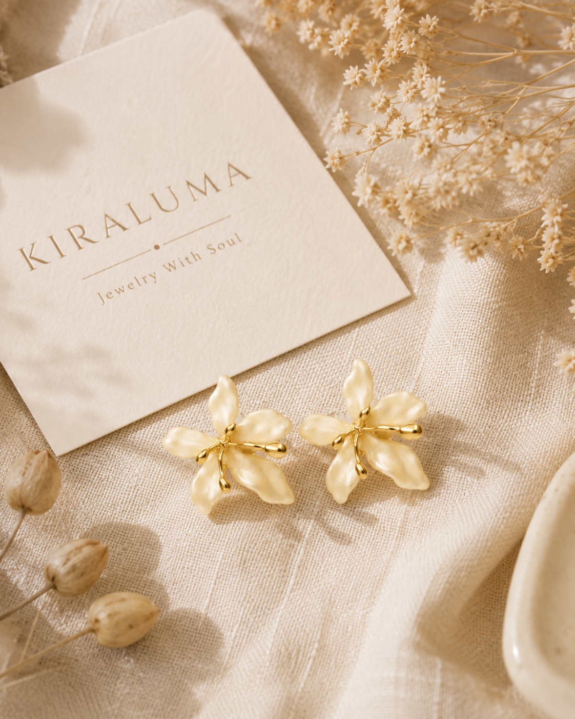 Ivory Orchid Earrings
