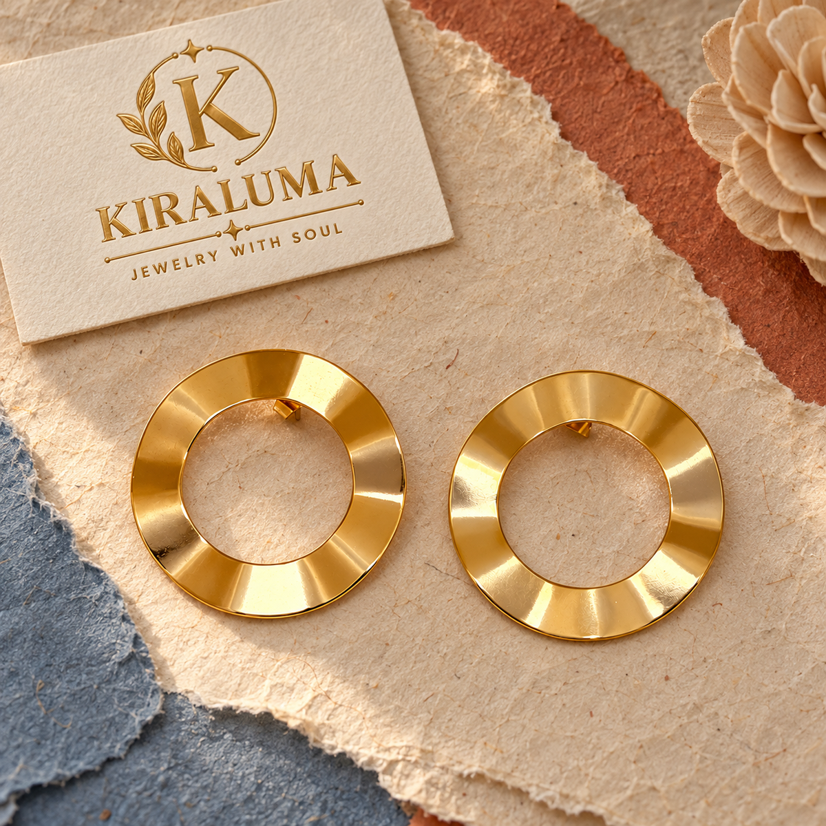Golden Wave Halo Studs