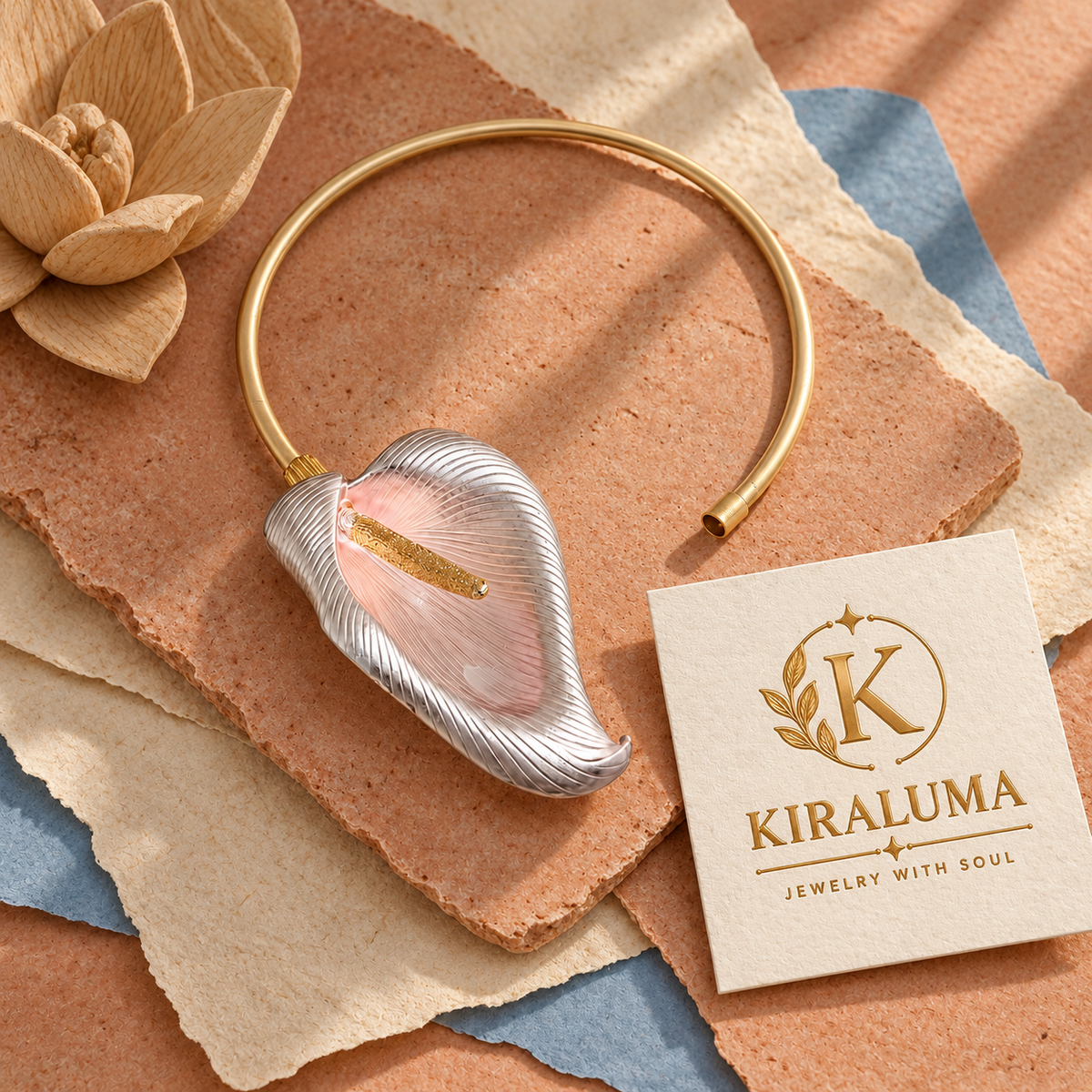 Golden Calla Sculptural Choker