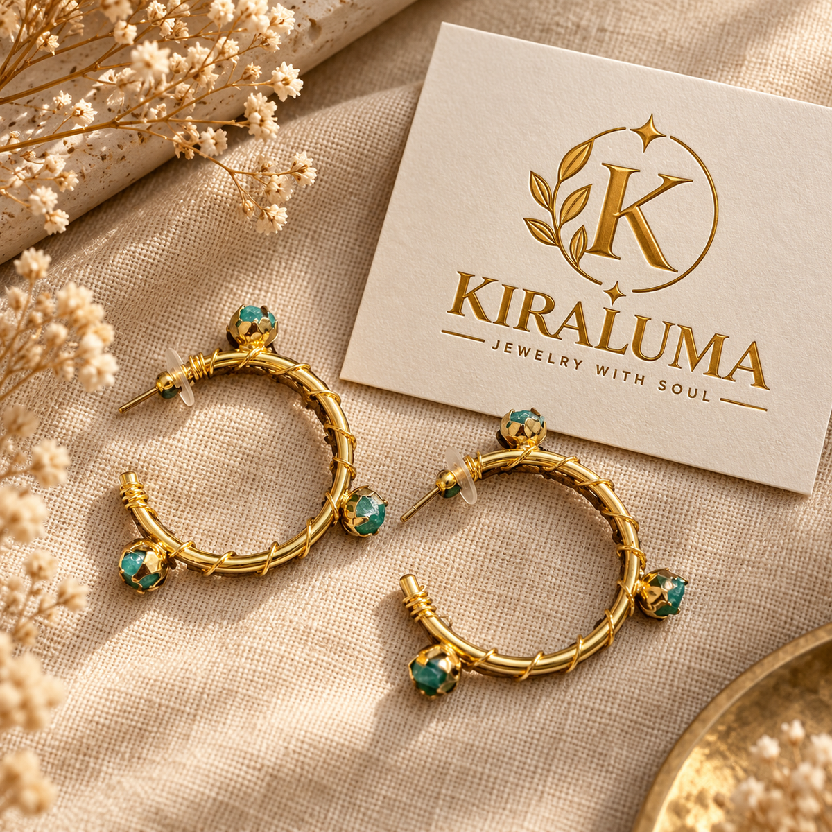 Verdant Vine Hoop Earrings