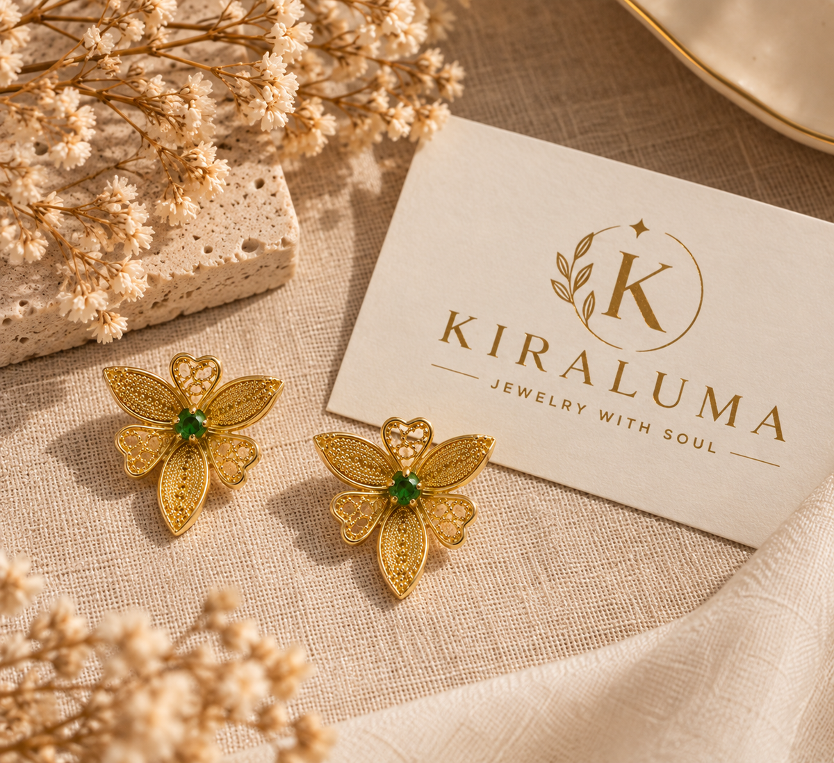 Gilded Filigree Bloom Earrings