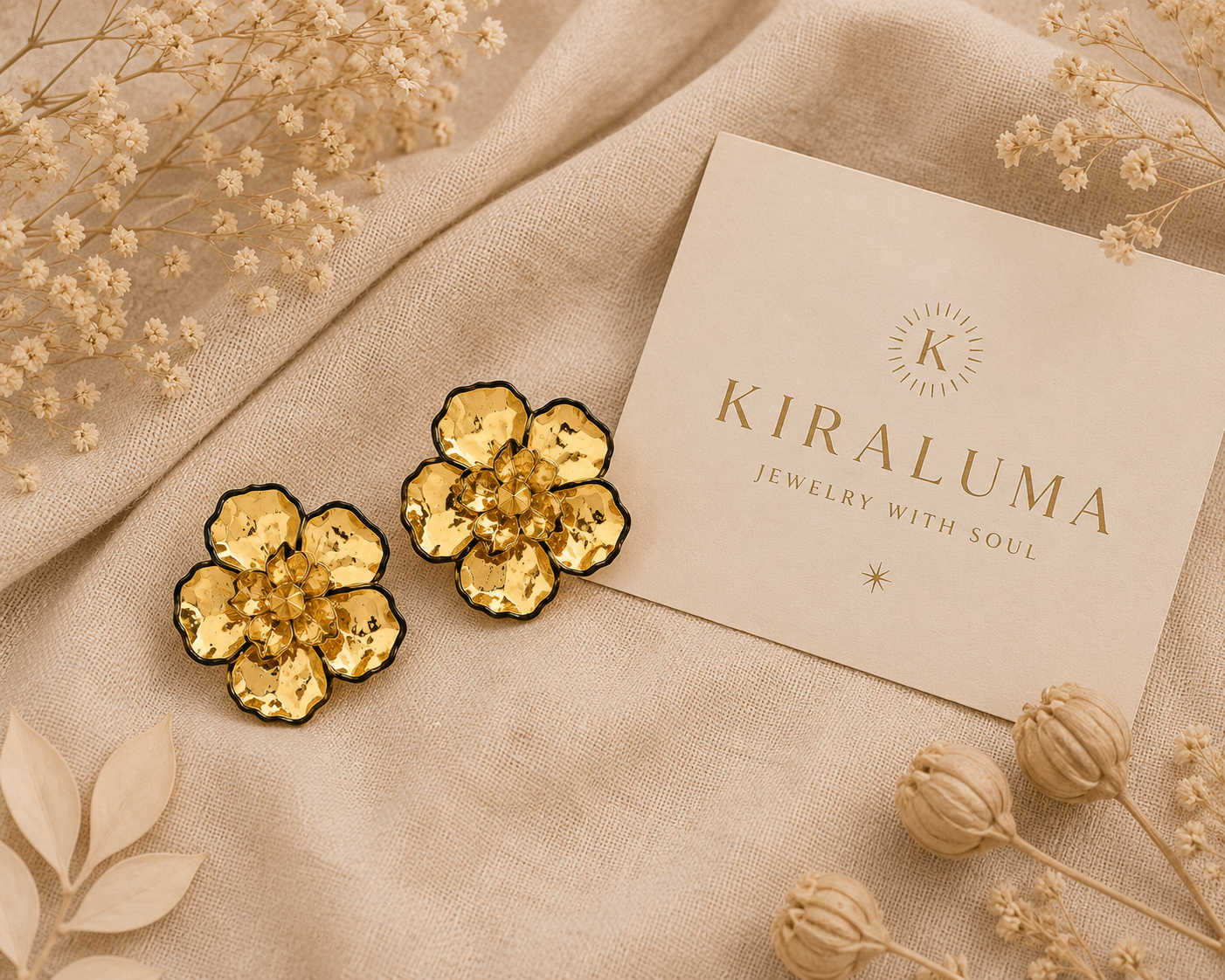 Golden Fleur Earrings