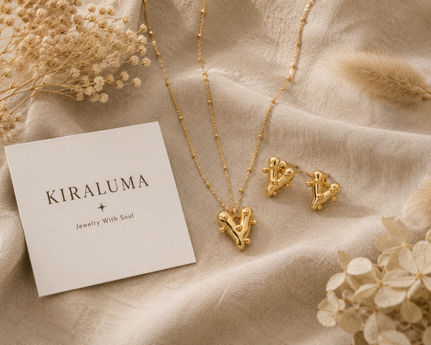Golden Cactus Charm Set