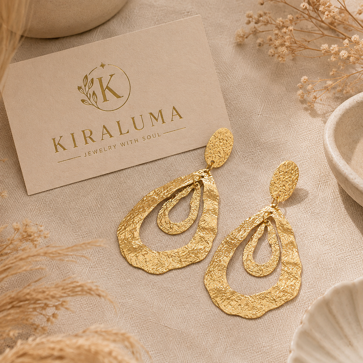 Golden Tear Earrings