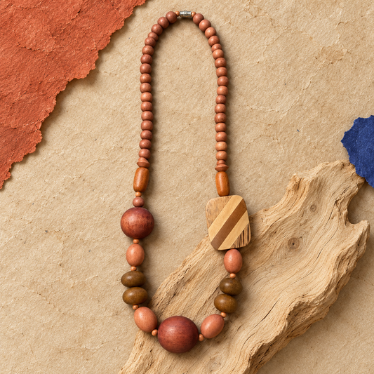 Terra Wood Asymmetric Necklace
