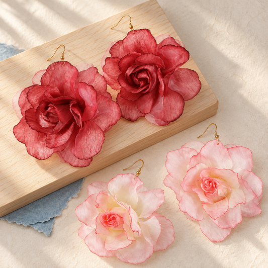 Pink Bloom Drop Earrings