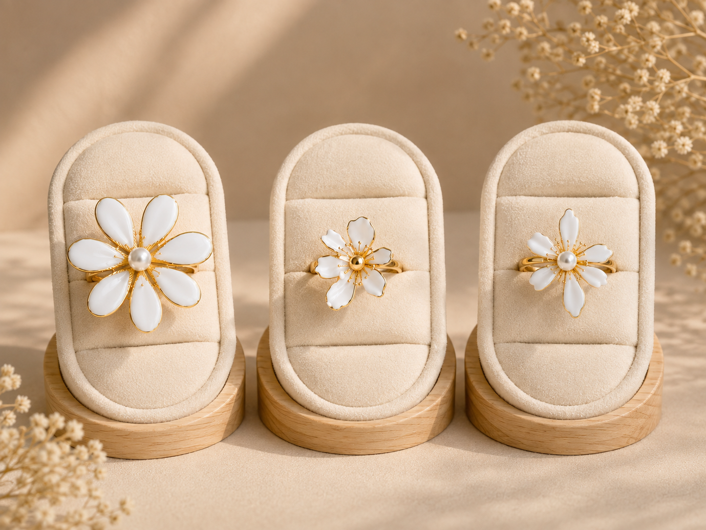 Ivory Blossom Ring Collection