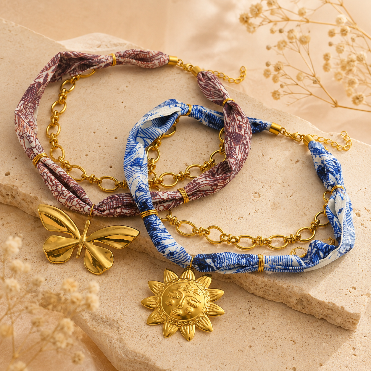 Silk Charm Necklace