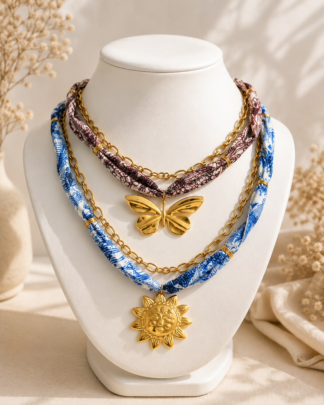 Silk Charm Necklace