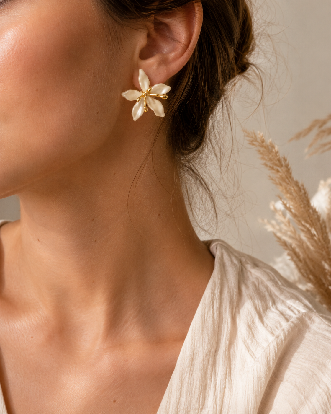 Ivory Orchid Earrings