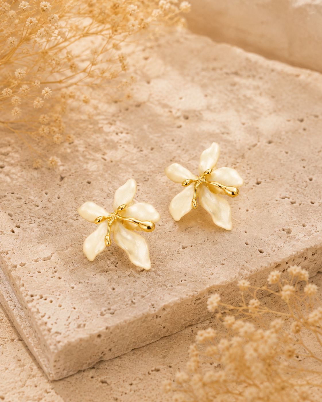 Ivory Orchid Earrings