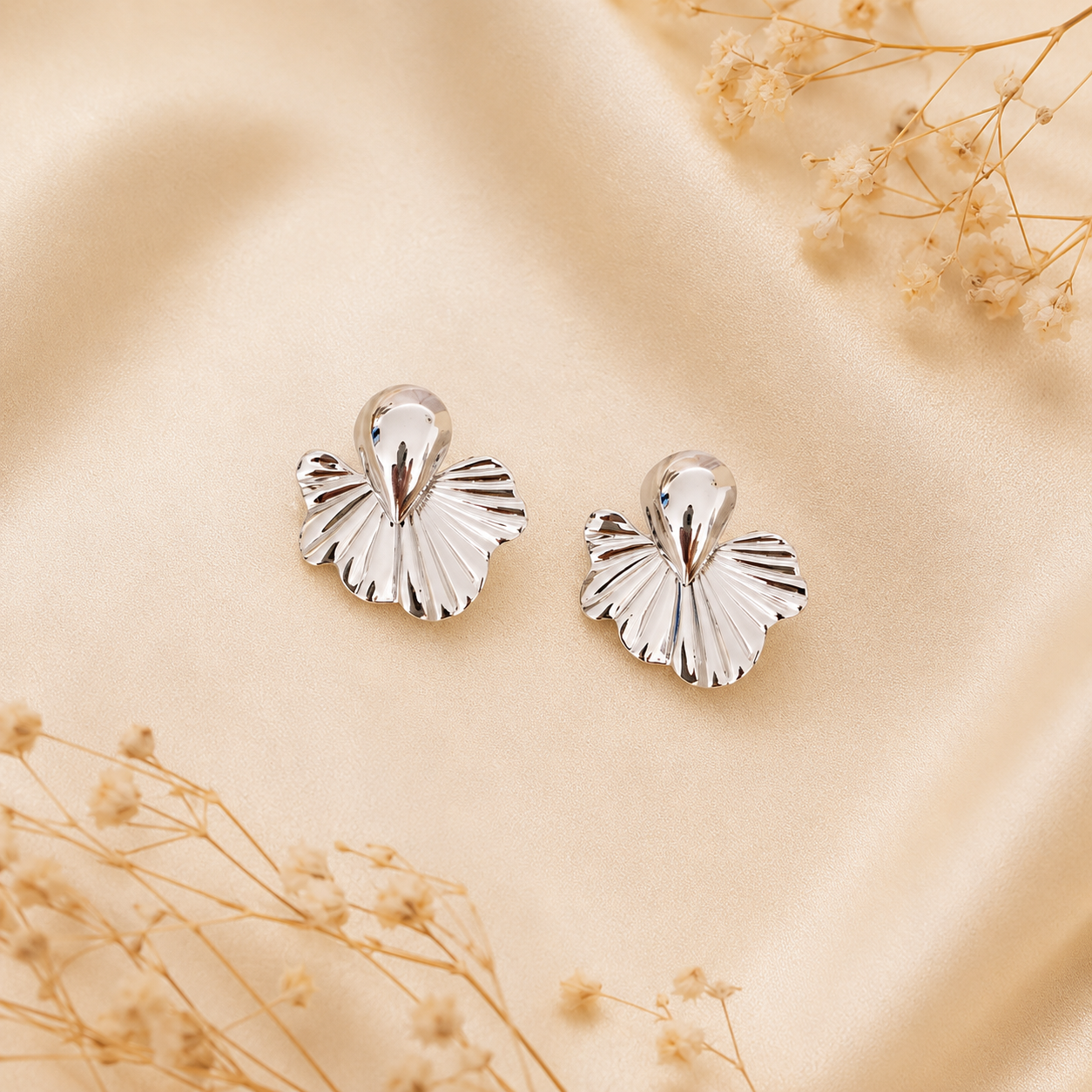 Silver Fan Earrings