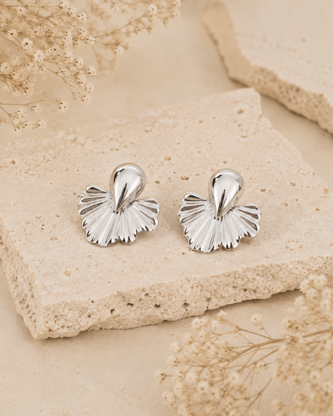 Silver Fan Earrings
