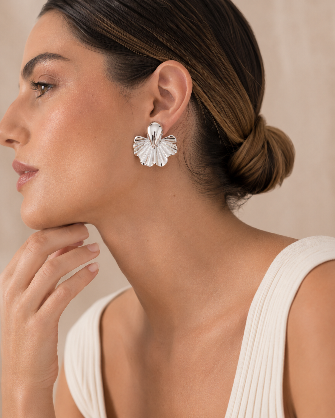 Silver Fan Earrings
