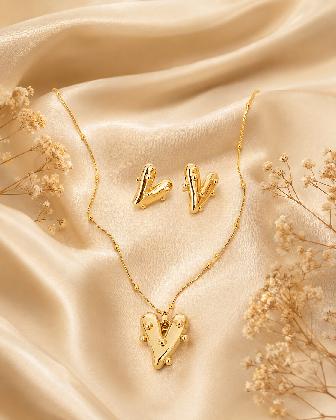 Golden Cactus Charm Set