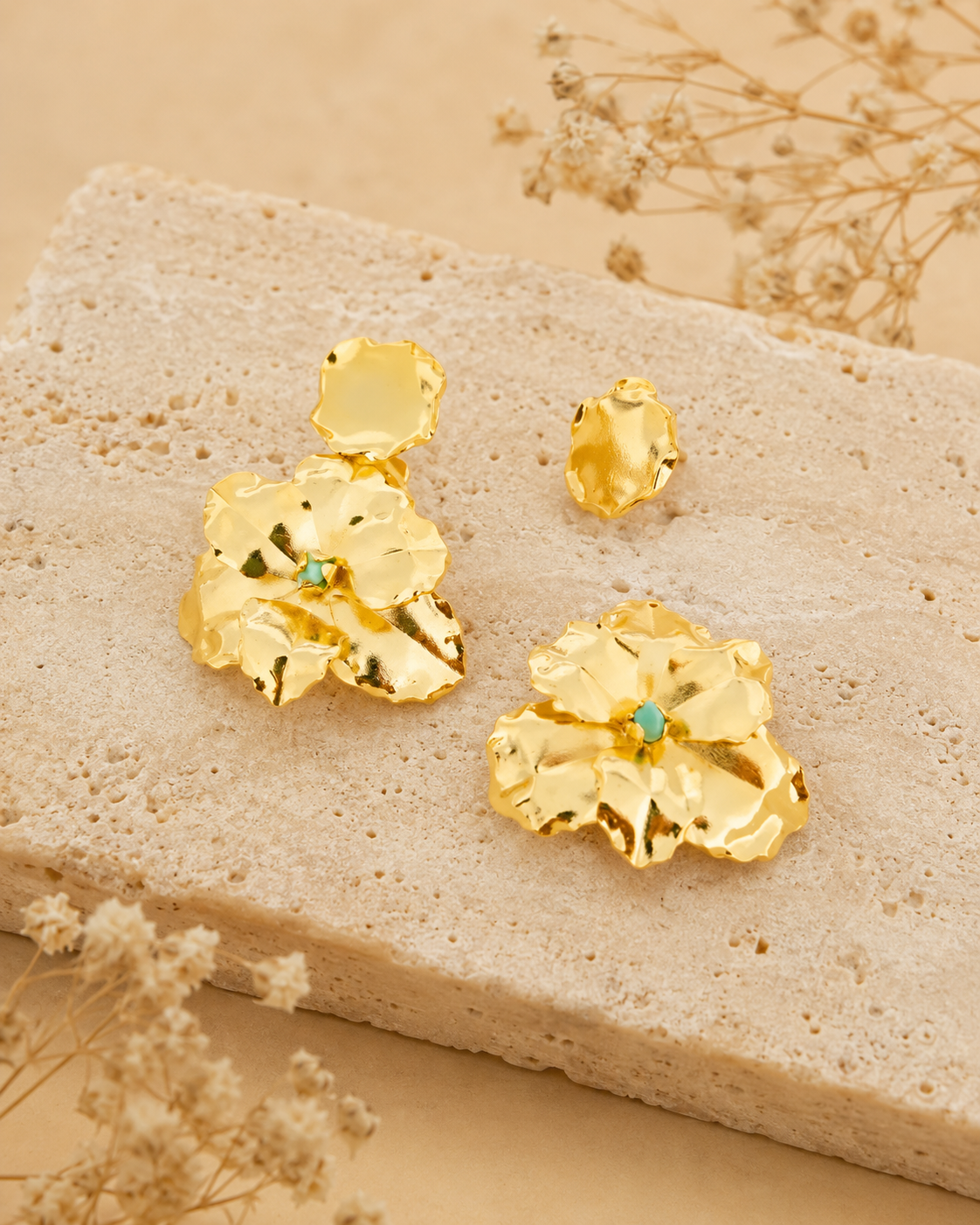 Golden Flora Convertible Earrings