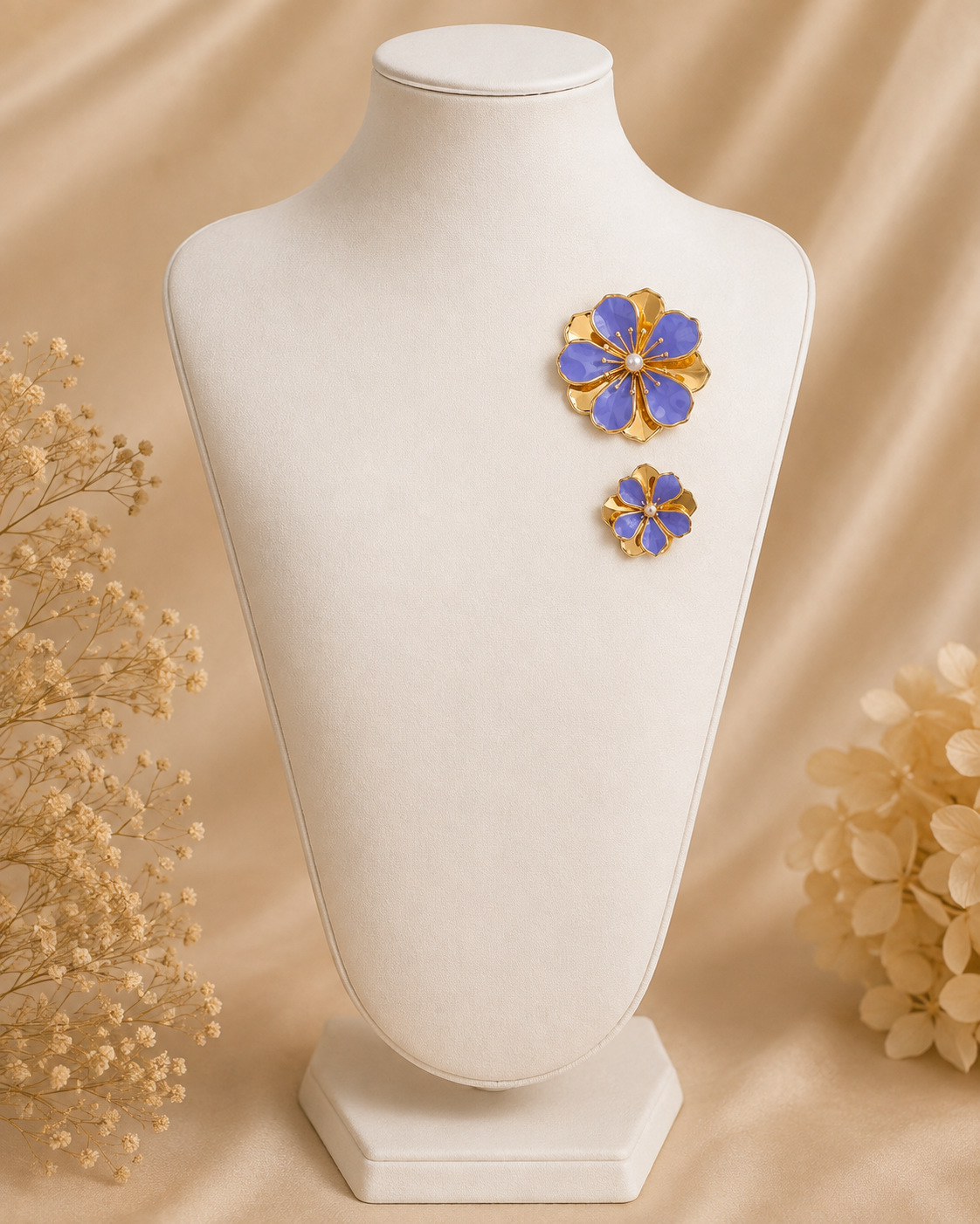 Lavender Bloom Brooch Duo
