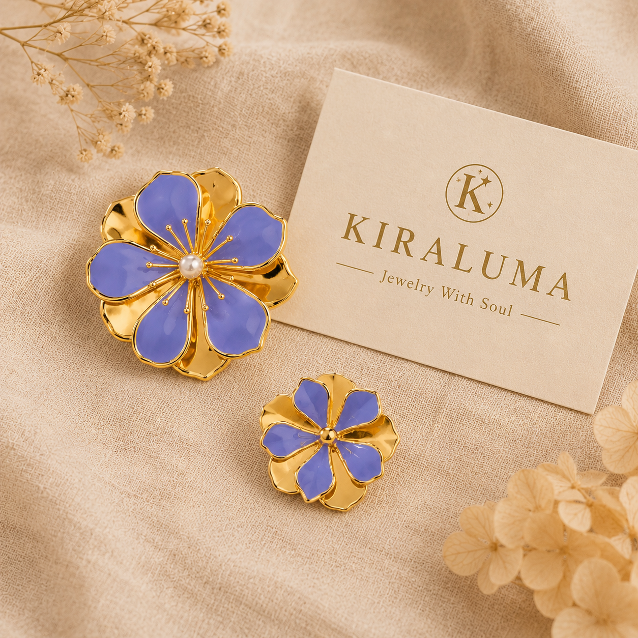 Lavender Bloom Brooch Duo