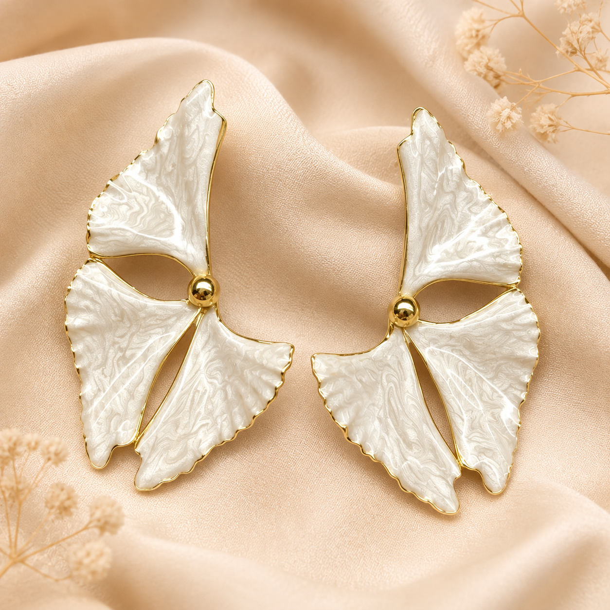 Golden Iris Bloom Earrings