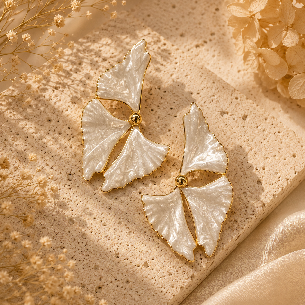 Golden Iris Bloom Earrings
