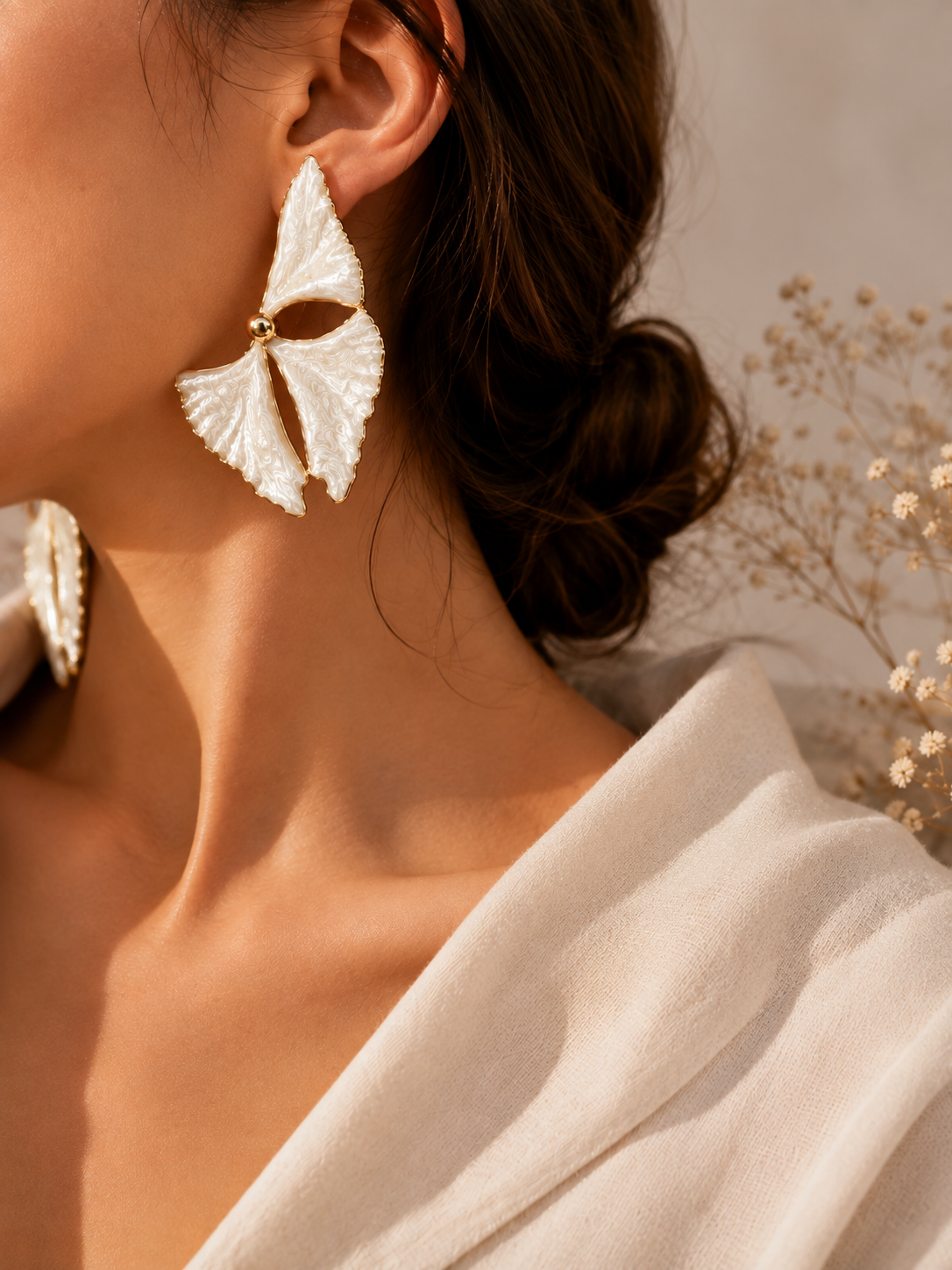 Golden Iris Bloom Earrings