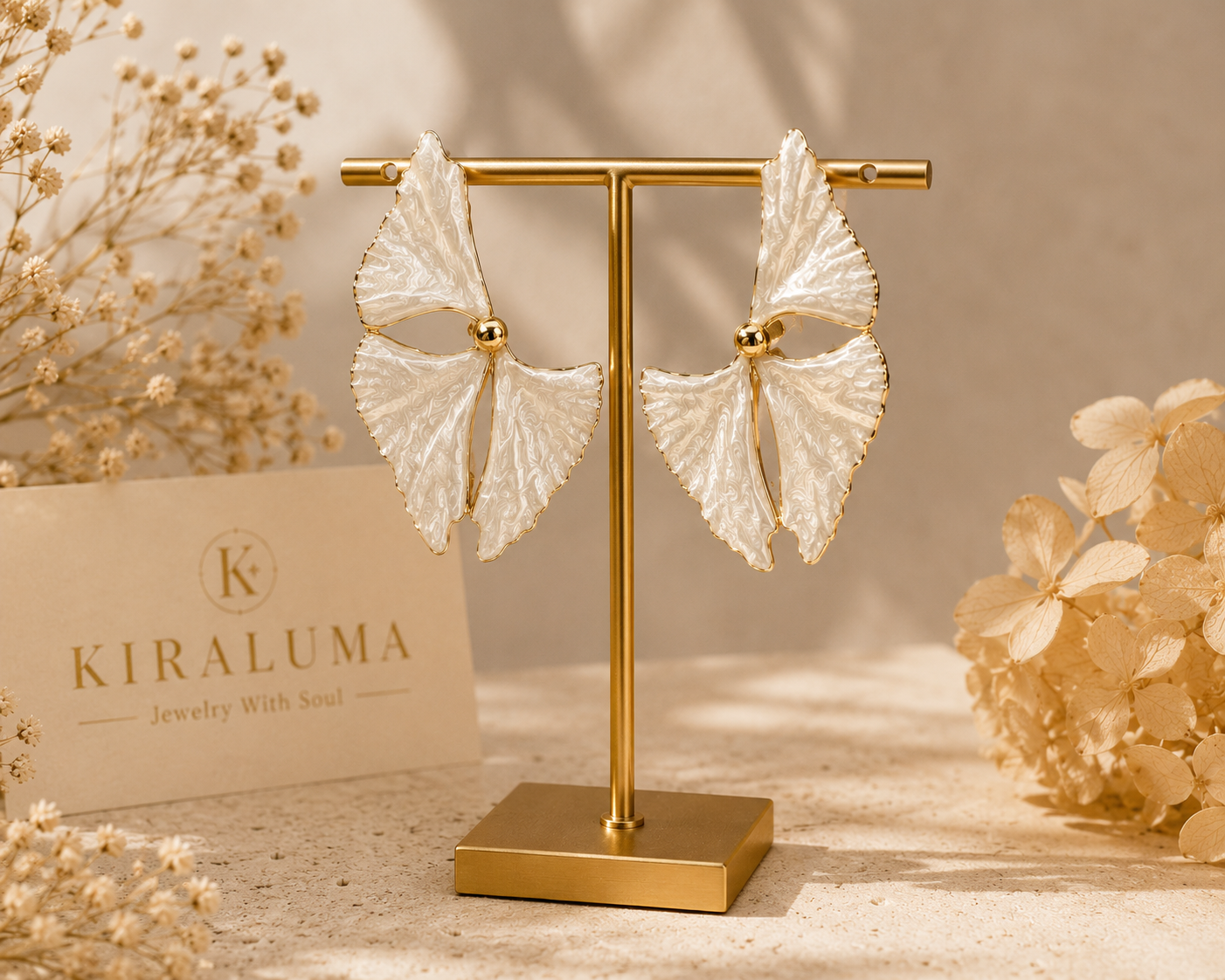 Golden Iris Bloom Earrings