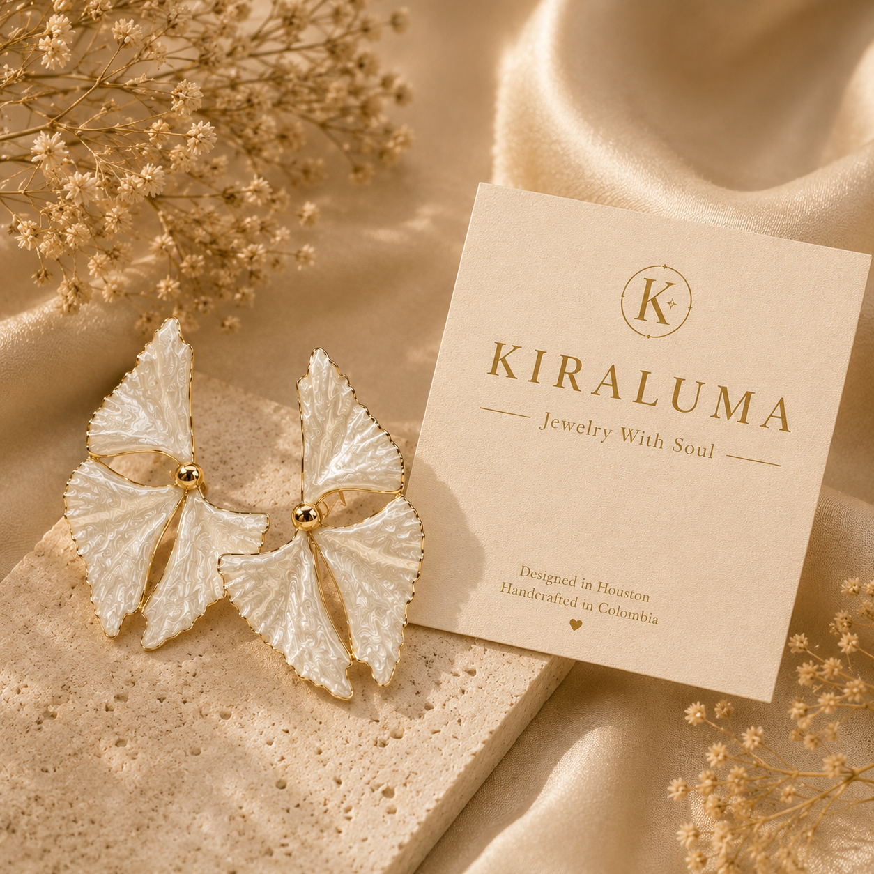 Golden Iris Bloom Earrings