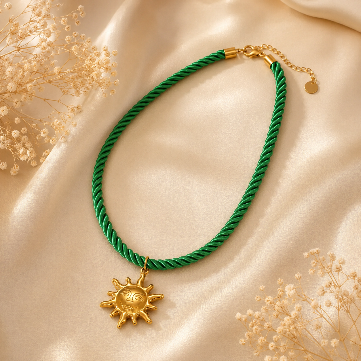 Golden Charm Cord Necklace