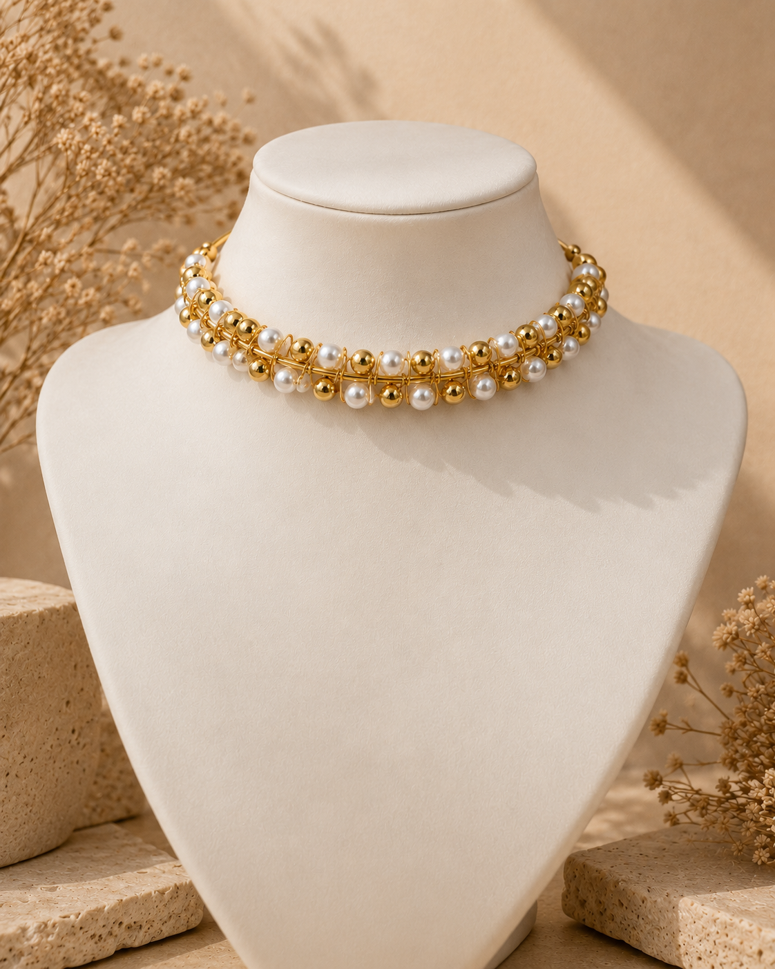Golden Pearl Vine Choker