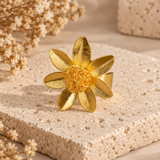 Golden Daisy Nest Ring