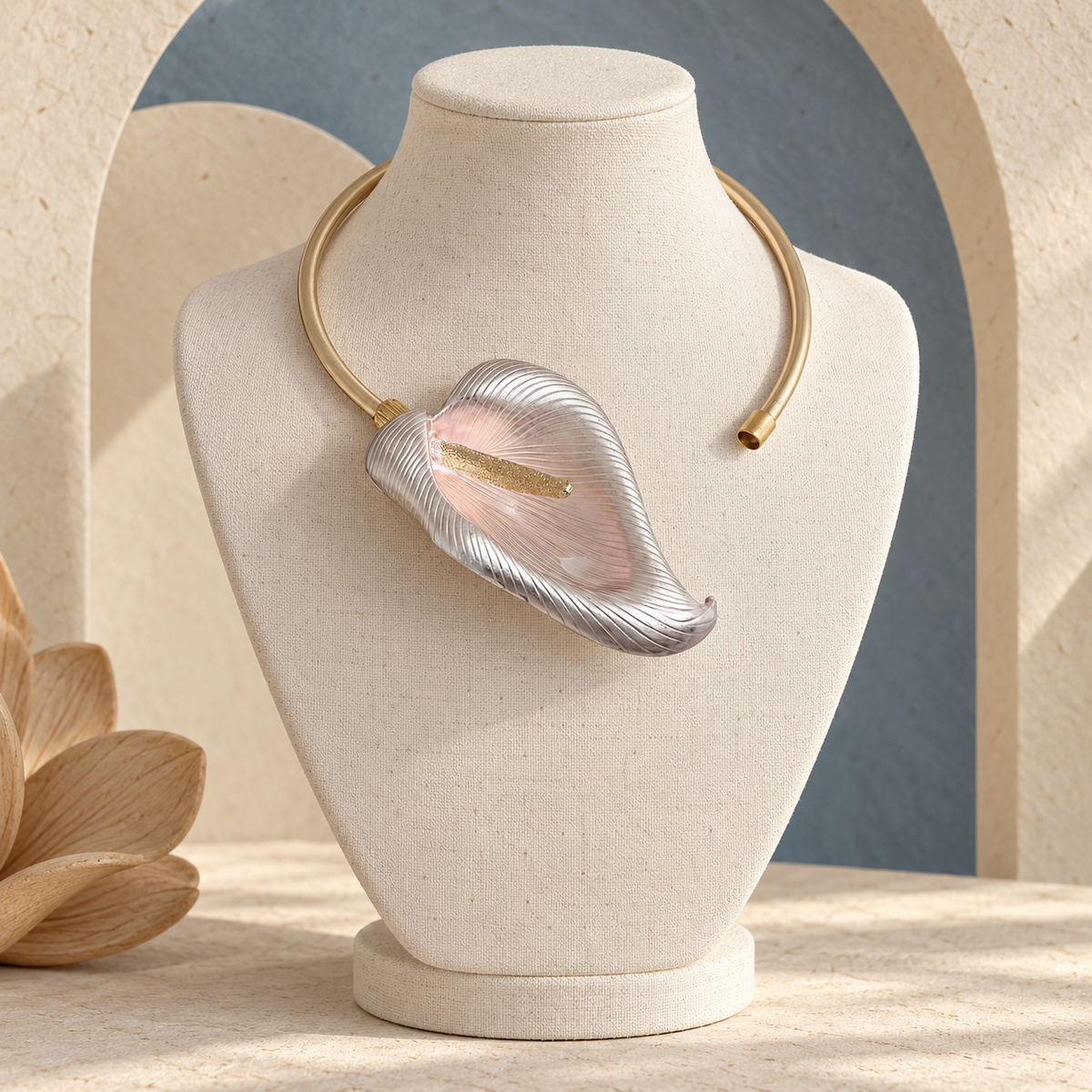 Golden Calla Sculptural Choker