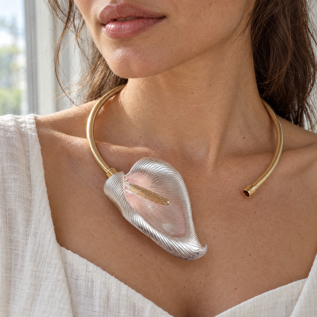 Golden Calla Sculptural Choker