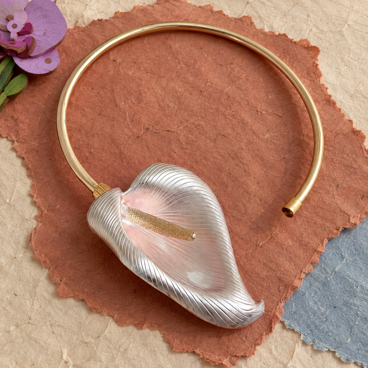 Golden Calla Sculptural Choker