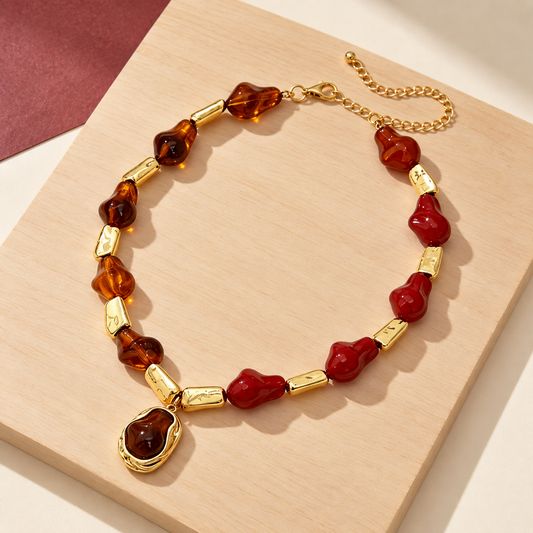 Caramel Amber Statement Choker