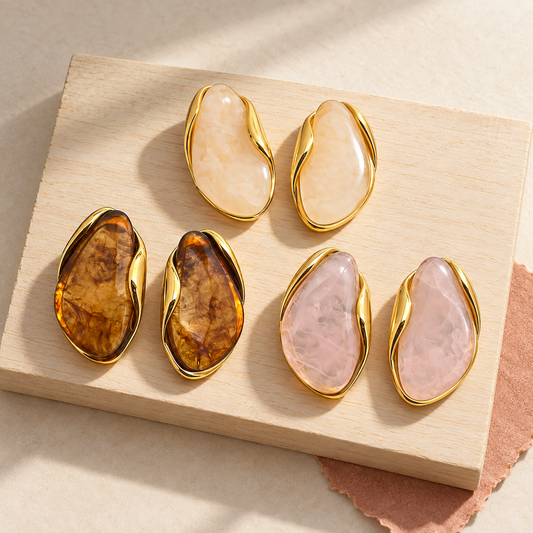 Sculpted Resin Stud Earrings
