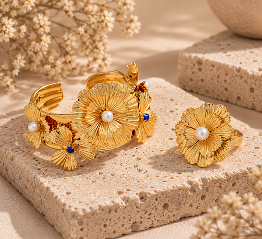 Sculpted Bloom Jewelry Set