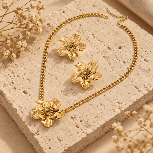 Sculpted Petal Jewelry Set