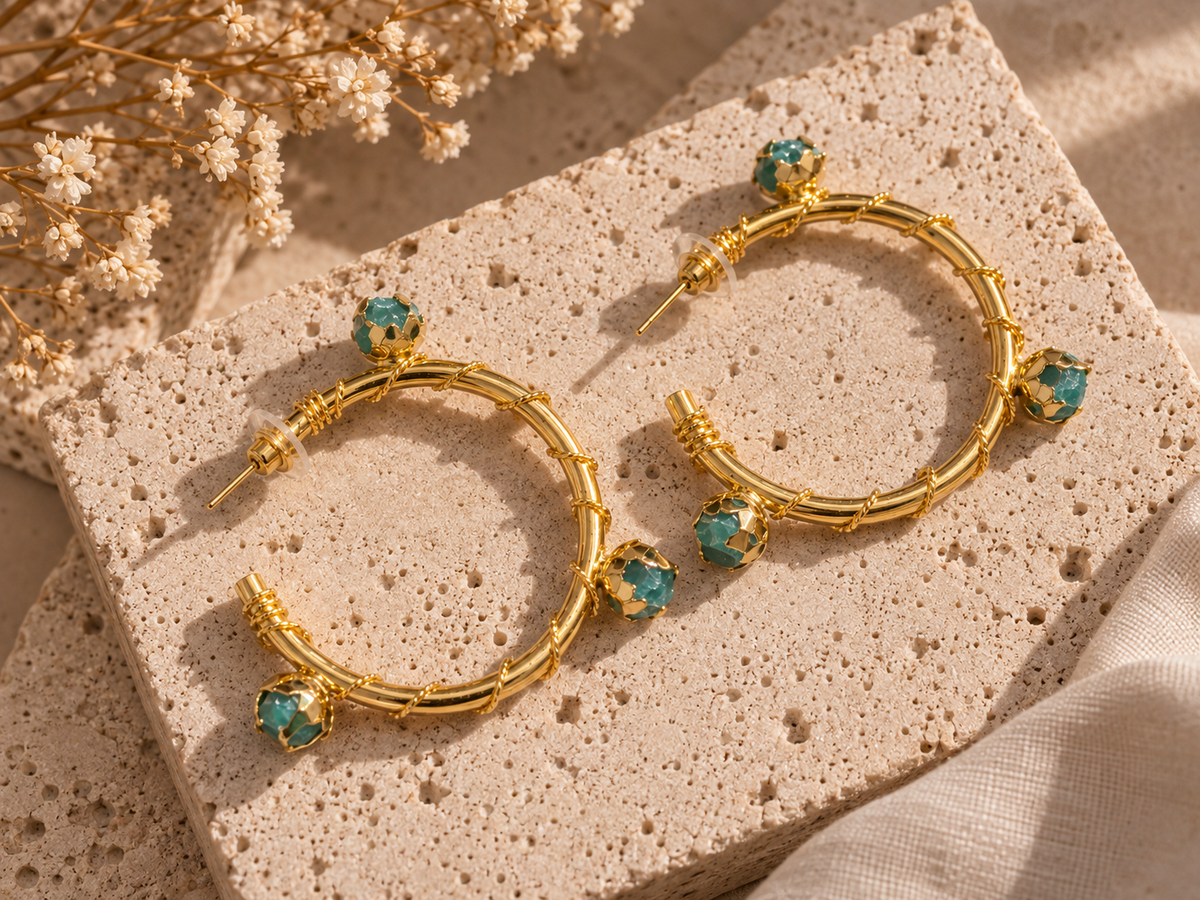 Verdant Vine Hoop Earrings