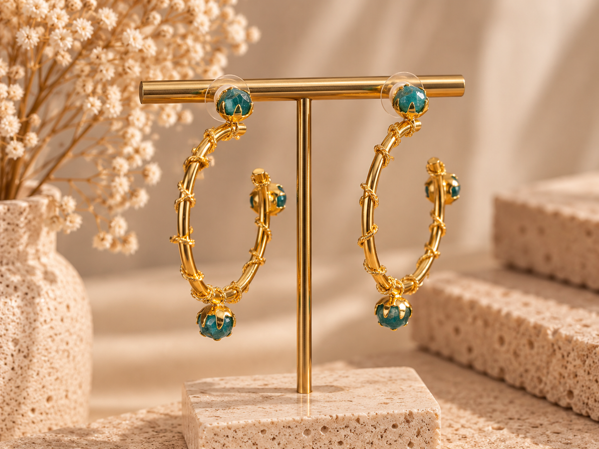 Verdant Vine Hoop Earrings