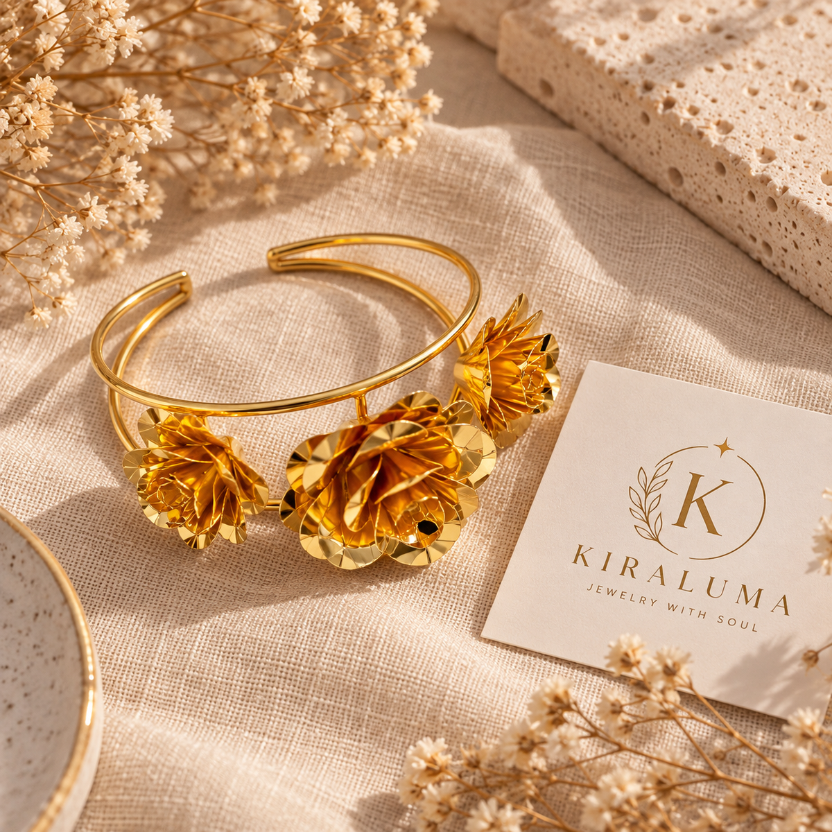 Golden Rose Garden Cuff