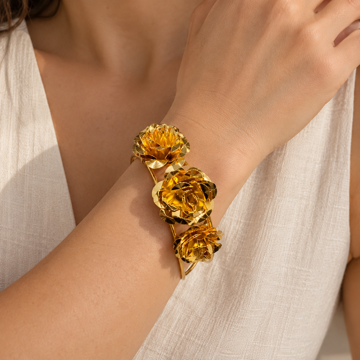 Golden Rose Garden Cuff