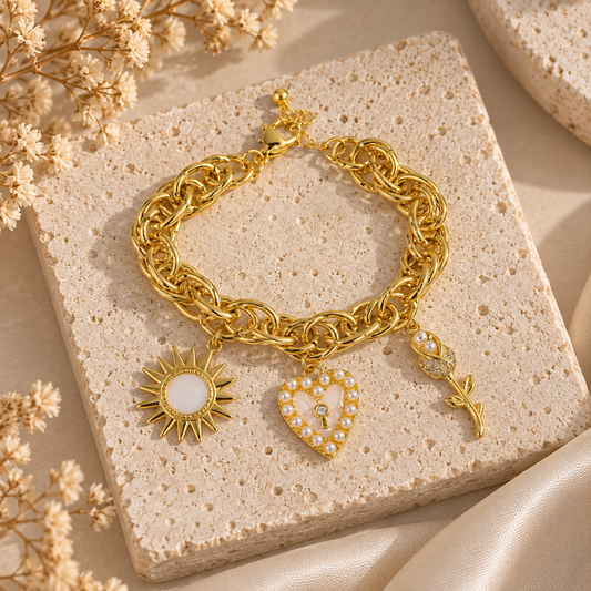 Golden Keepsake Charm Bracelet