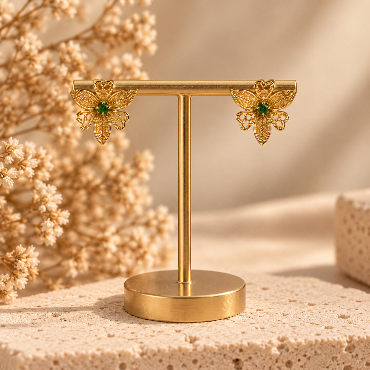 Gilded Filigree Bloom Earrings