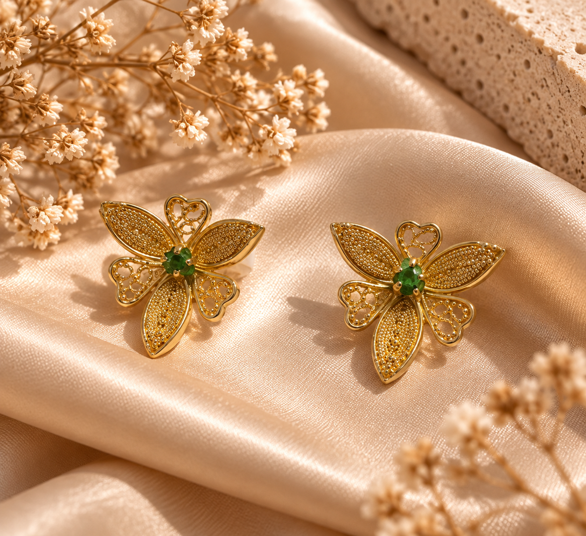 Gilded Filigree Bloom Earrings