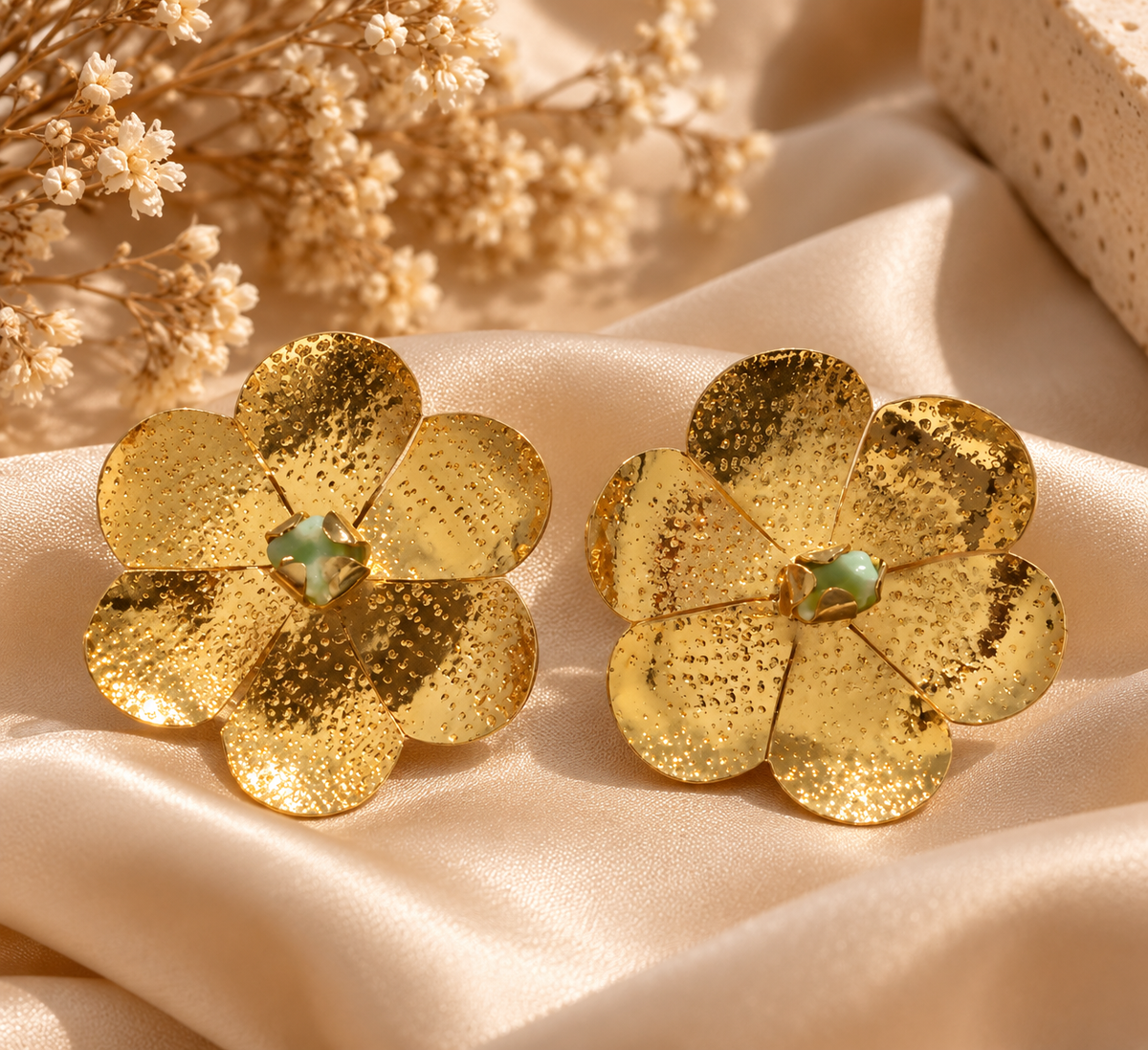 Golden Meadow Flower Earrings