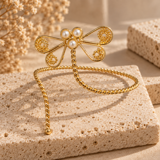 Golden Dragonfly Wrap Bracelet