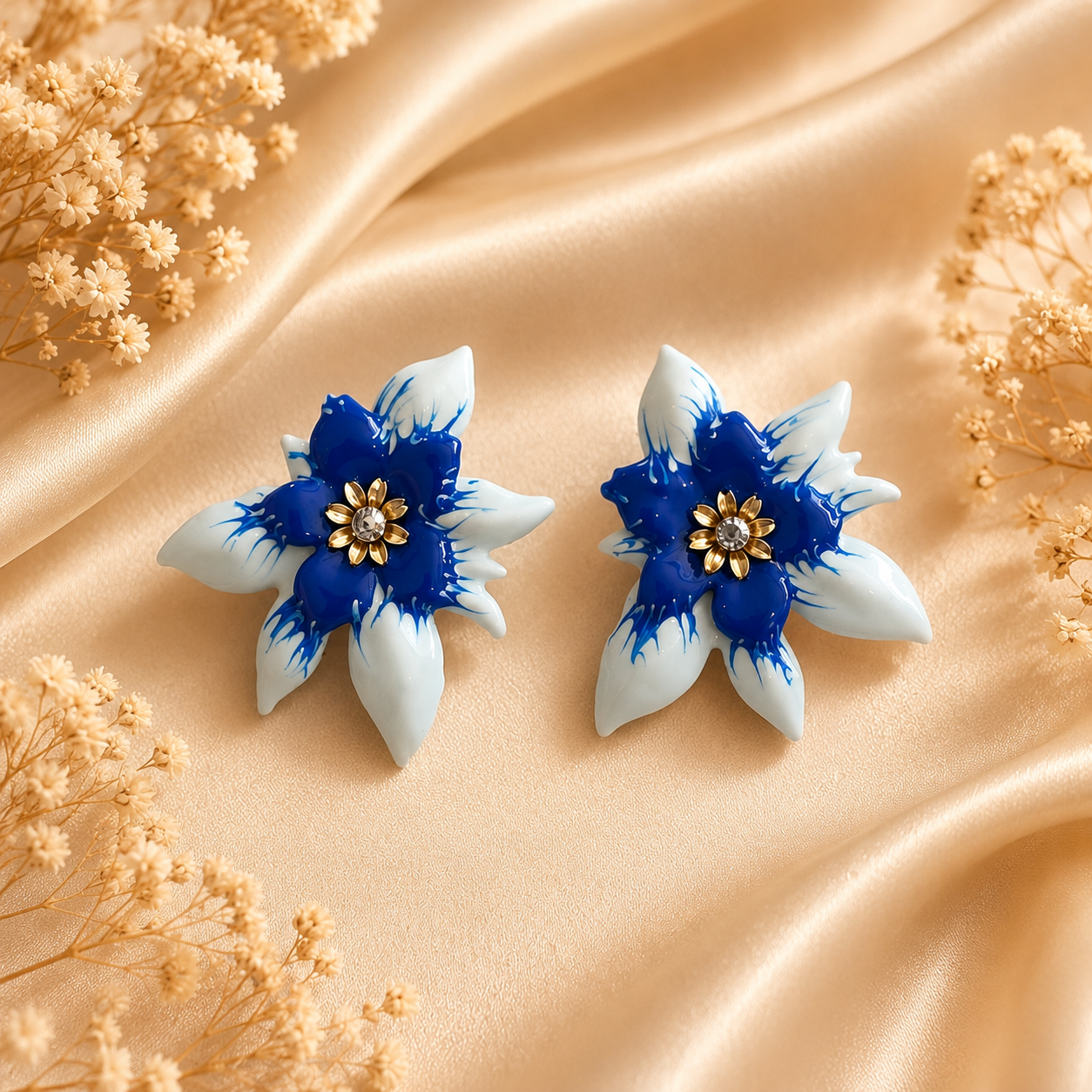 Cobalt Bloom Earrings