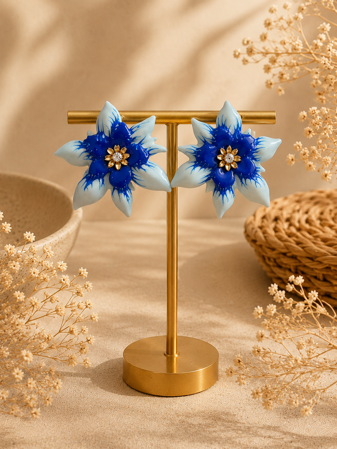 Cobalt Bloom Earrings