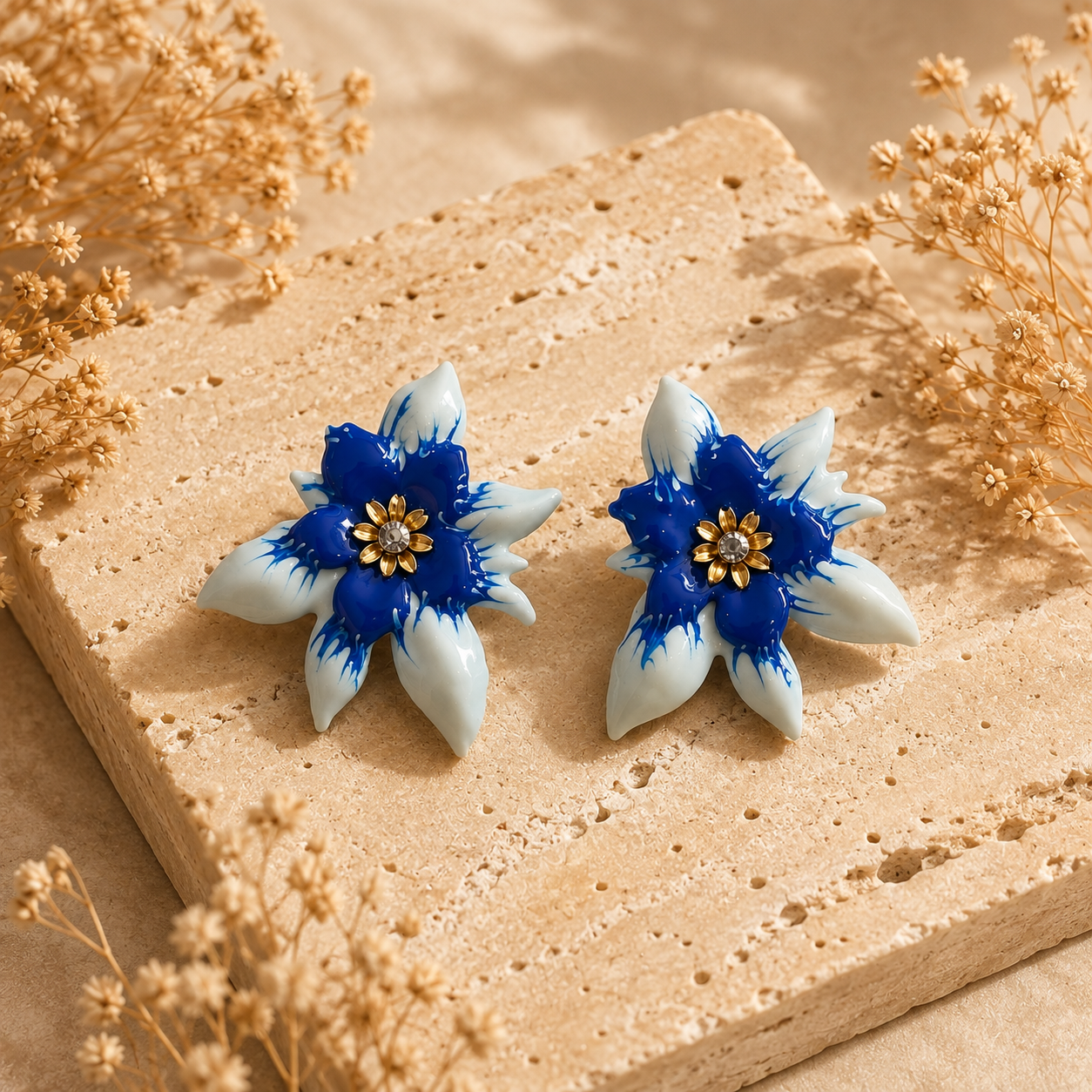 Cobalt Bloom Earrings